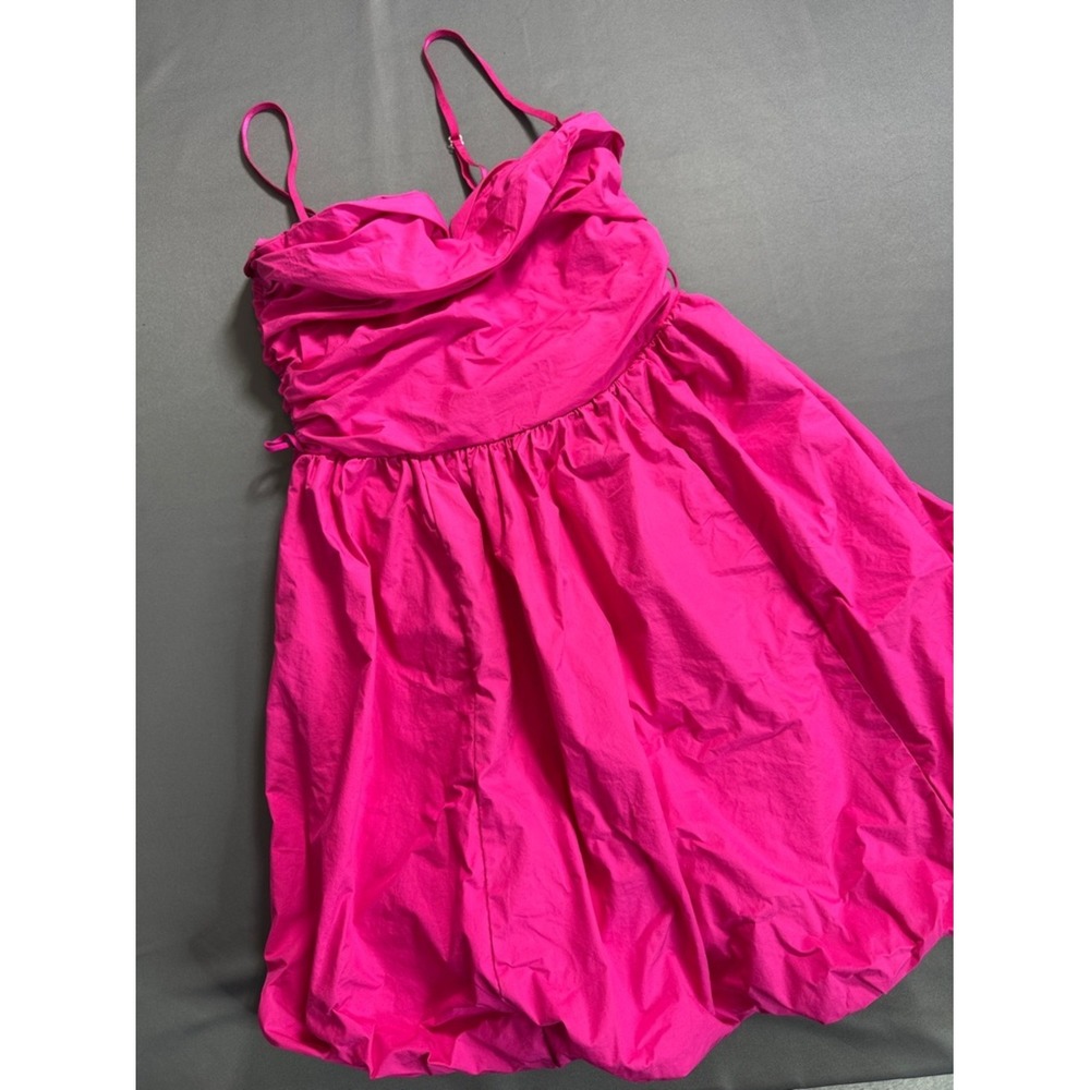 Egg Family Pink Cotton Bubble Hem‎ Mini Dress Made in Italy Size M Smocked Back
